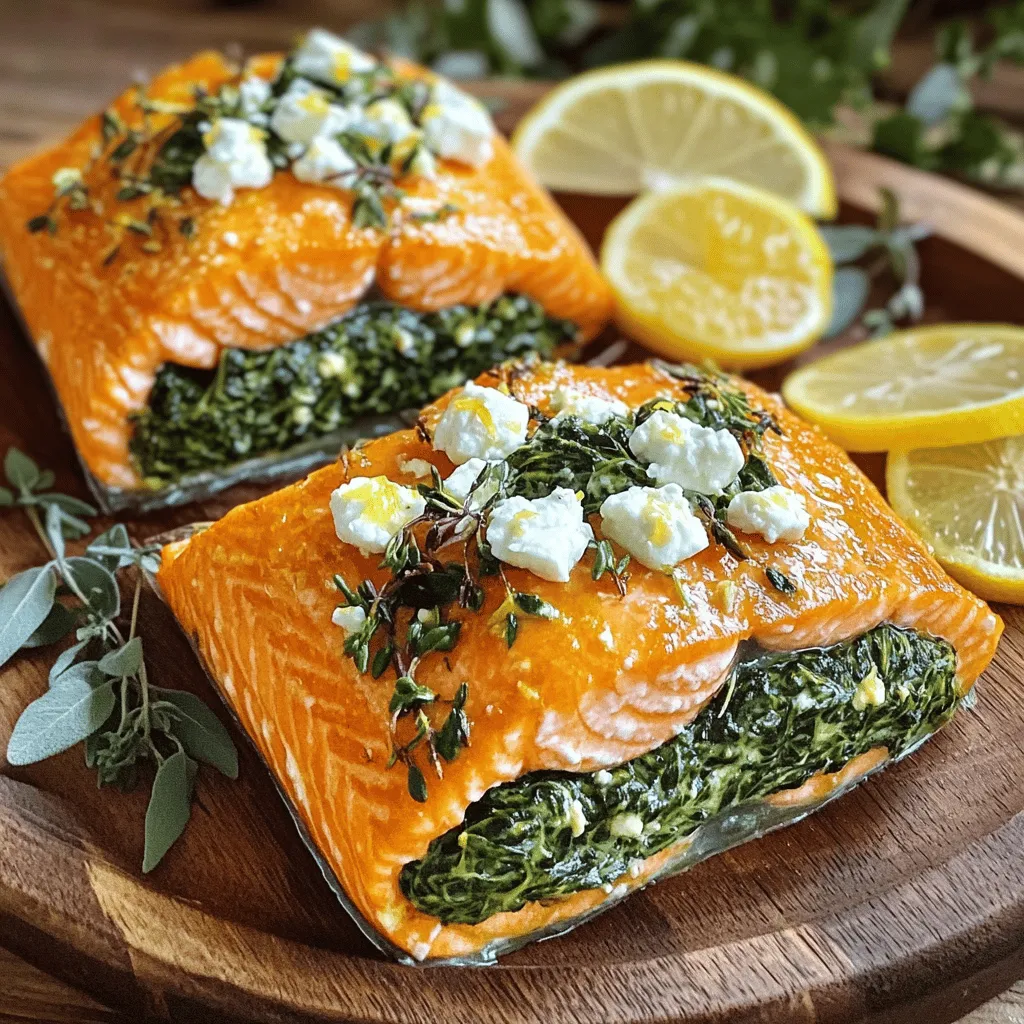 Spinach Feta Stuffed Salmon Tasty and Easy Recipe
