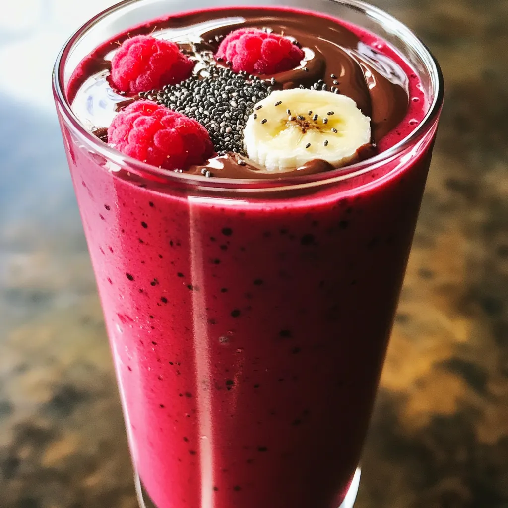 High-Protein Chocolate Raspberry Smoothie Delight