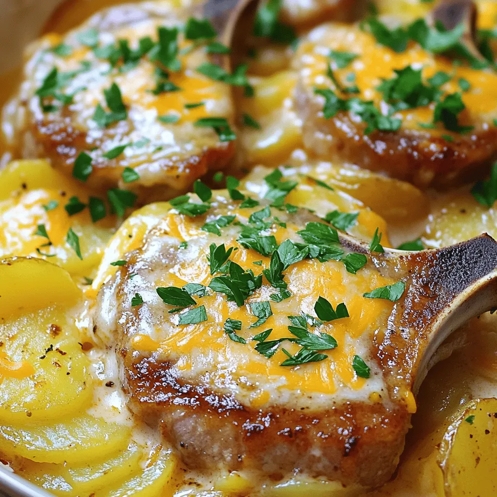 Smothered Pork Chop and Scalloped Potato Casserole Delight