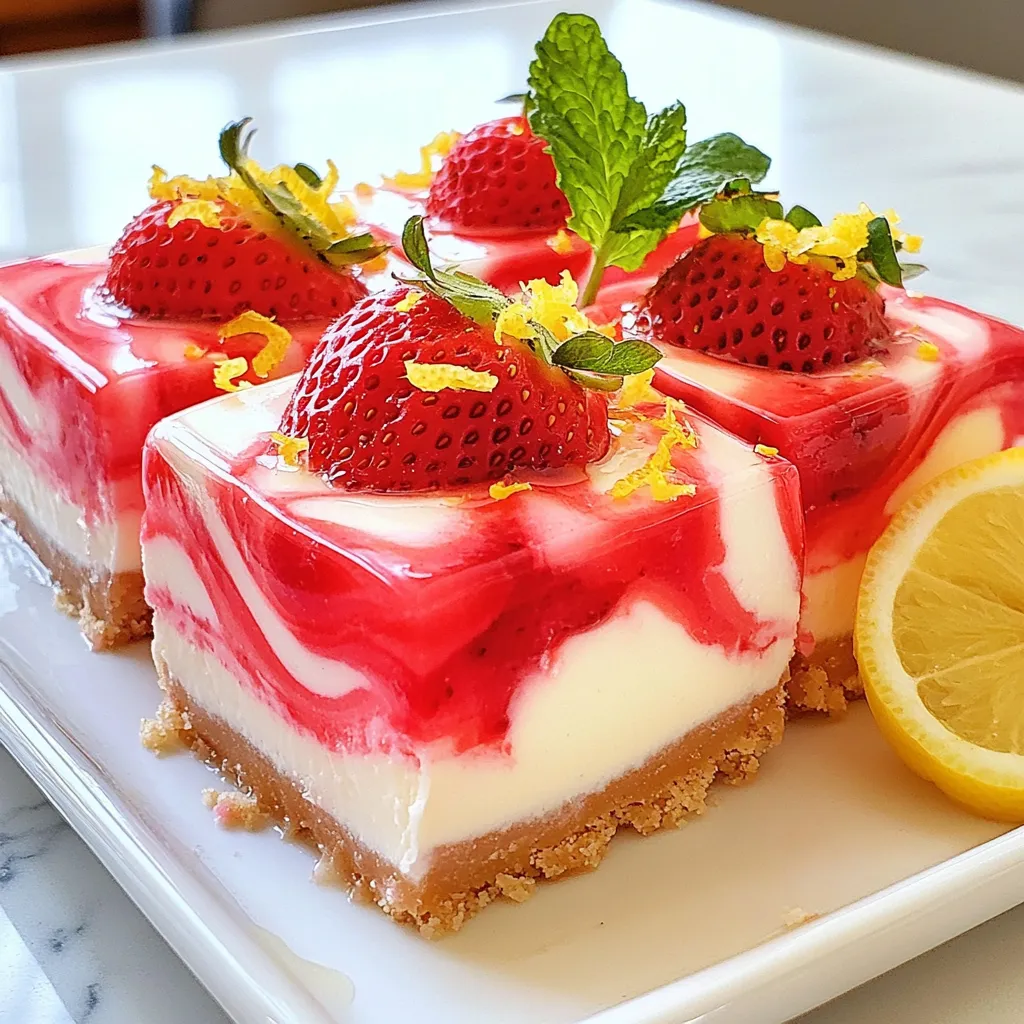 Strawberry Lemonade Cheesecake Bars Delicious Treat