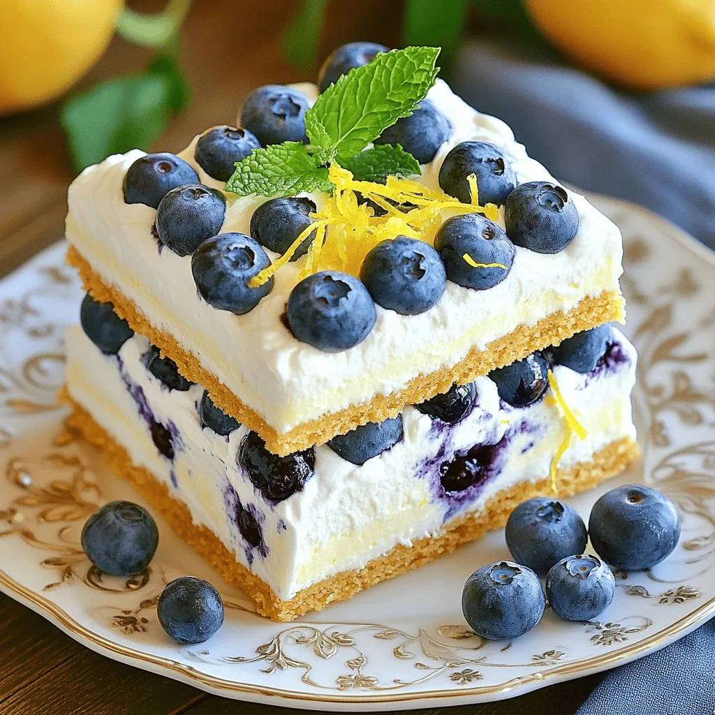 No-Bake Lemon Blueberry Icebox Cake Delightful Treat
