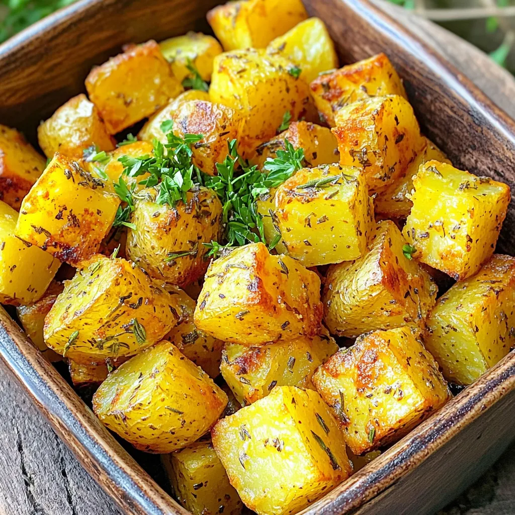 Air Fryer Garlic Herb Potato Cubes Crispy and Tasty