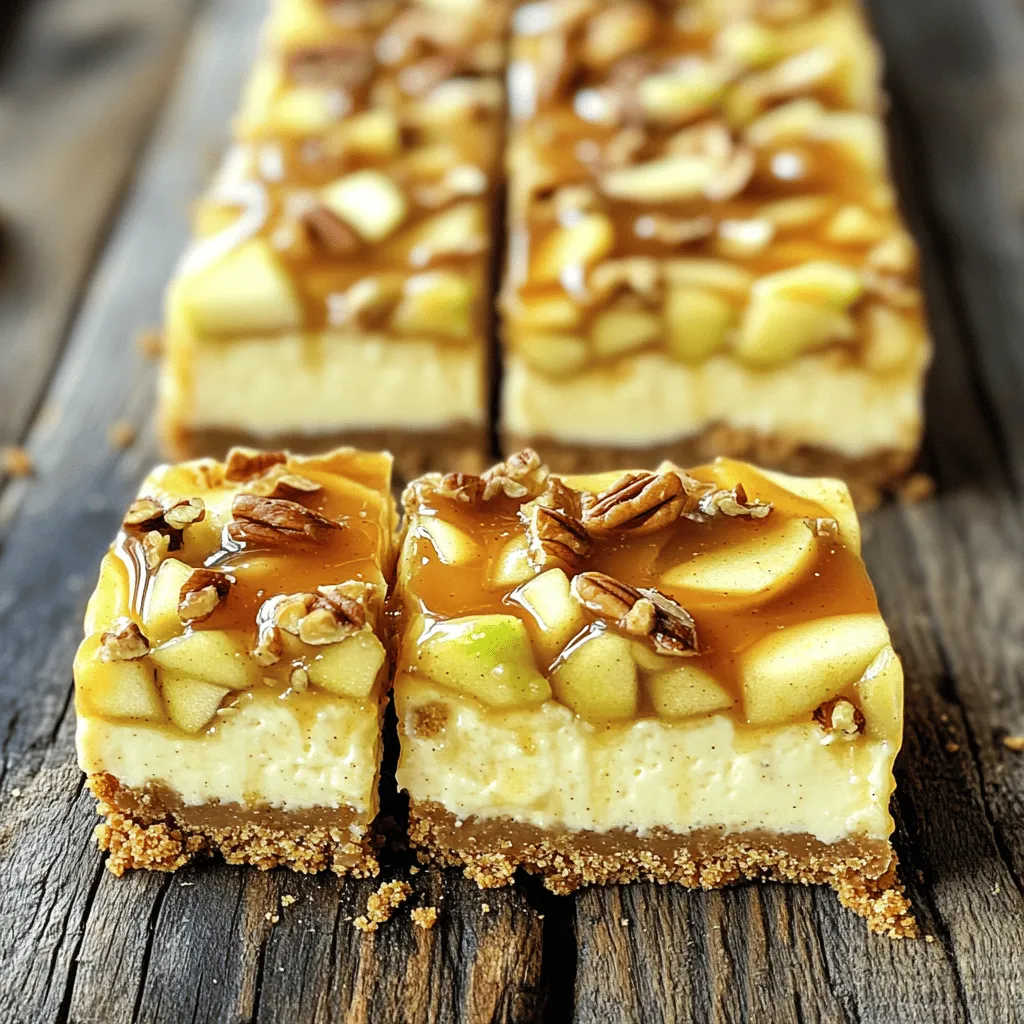 Caramel Apple Cheesecake Bars Delectable Fall Treat