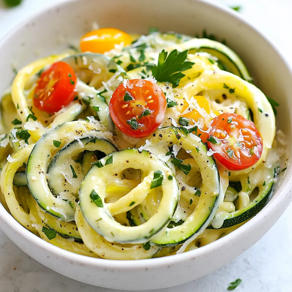 Creamy Alfredo Zucchini Noodles Flavorful Dinner Dish