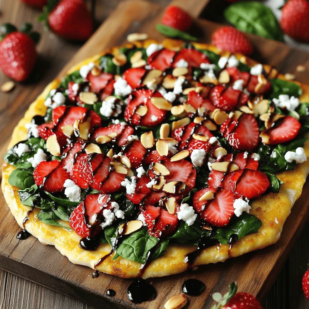 Savory Strawberry Spinach Goat Cheese Flatbread Recipe