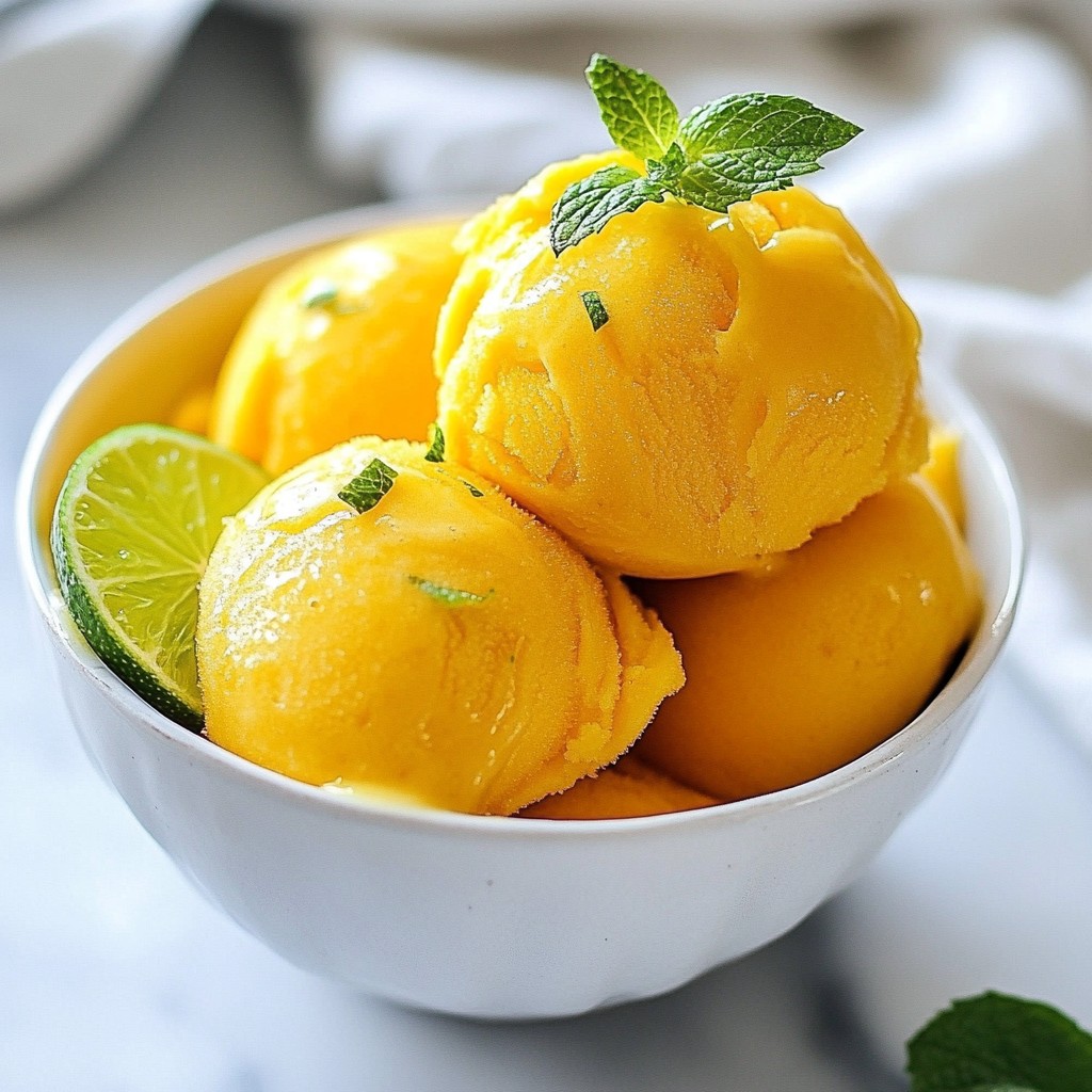 Mango Lime Sorbet Refreshing and Simple Summer Treat