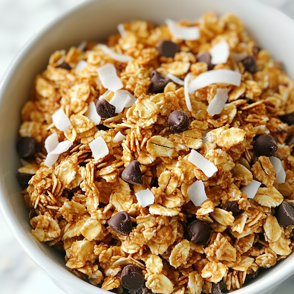 Coconut Chocolate Chip Granola Tasty and Crunchy Treat