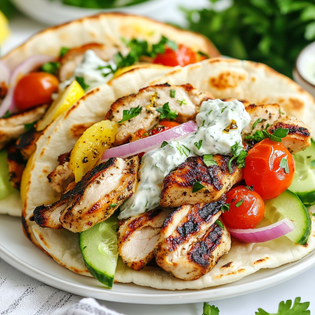 Lemon Garlic Greek Chicken Gyros Flavorful Delight