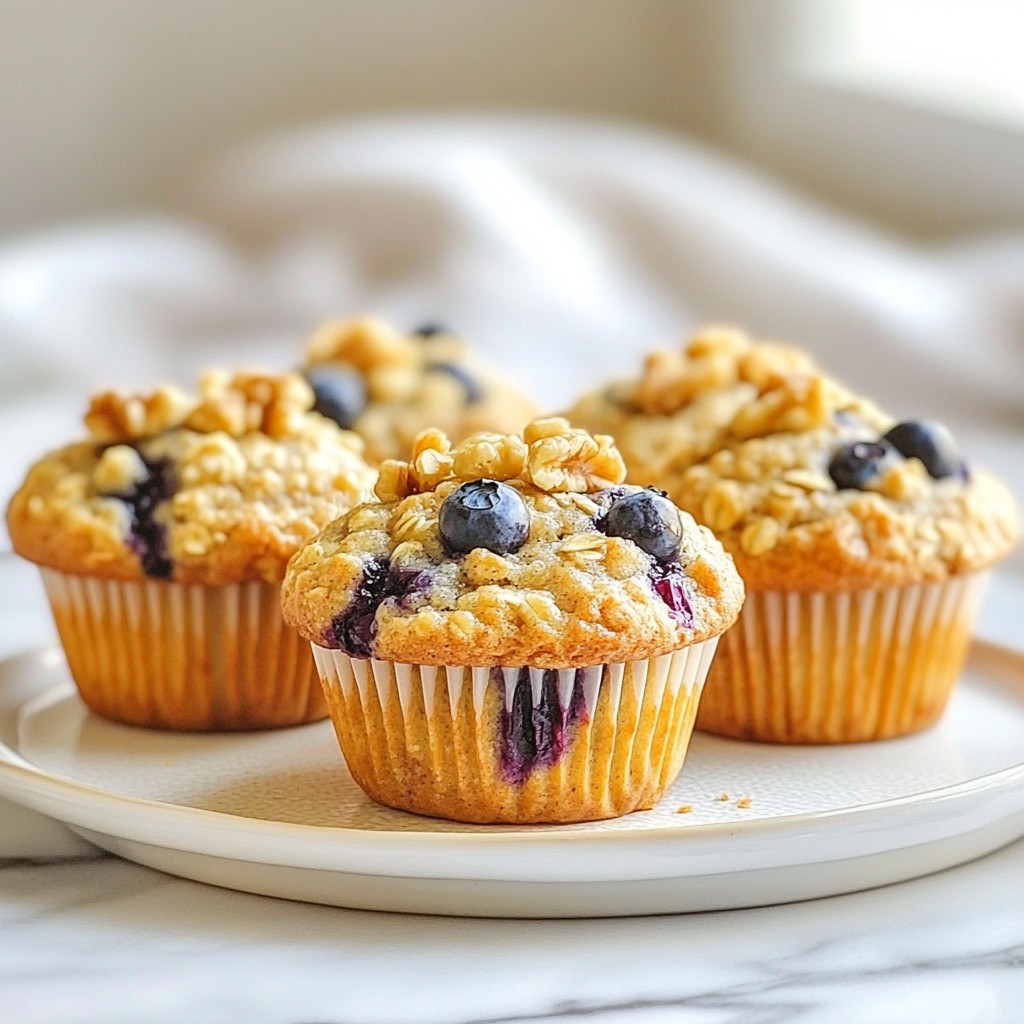 Blueberry Banana Oat Muffins Healthy and Easy Recipe
