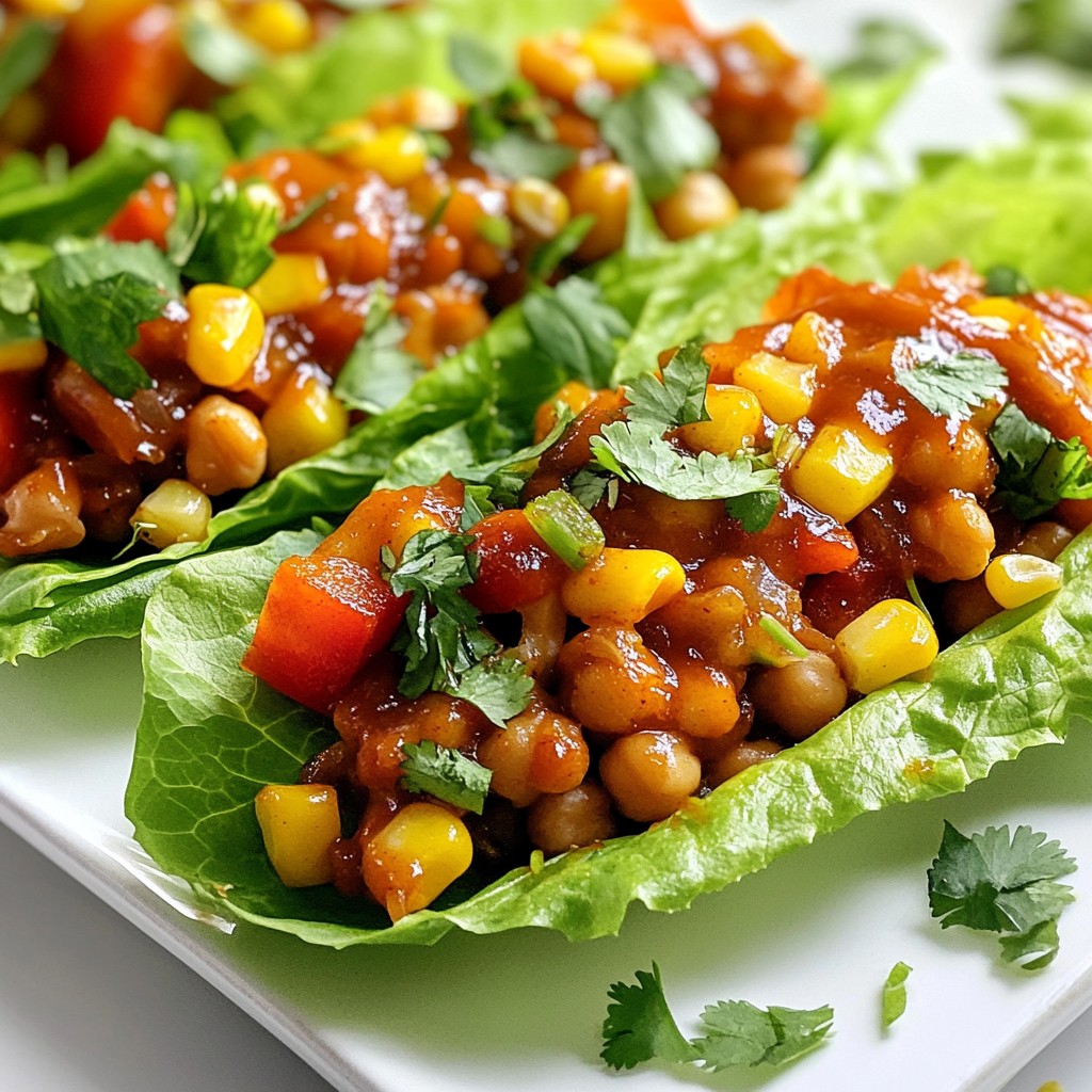 BBQ Chickpea Lettuce Wraps Fresh and Flavorful Meal