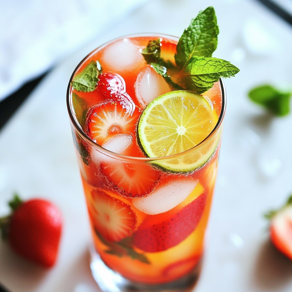 Strawberry Mint Limeade Refreshing Summer Drink Recipe
