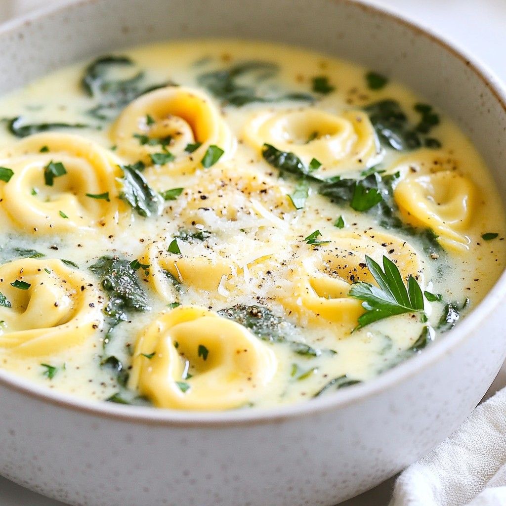 Creamy Spinach Tortellini Soup Flavorful and Easy Dish