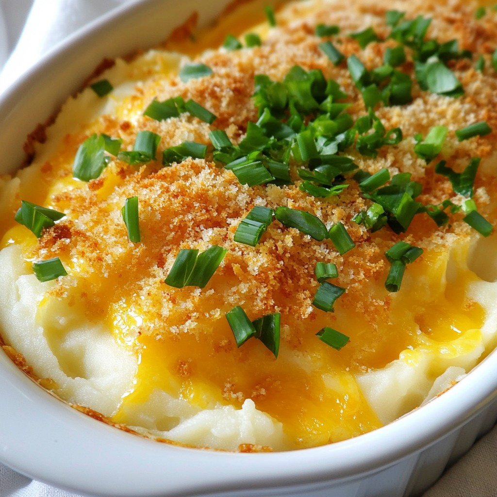 Cheesy Garlic Mashed Potato Casserole Delightful Dish