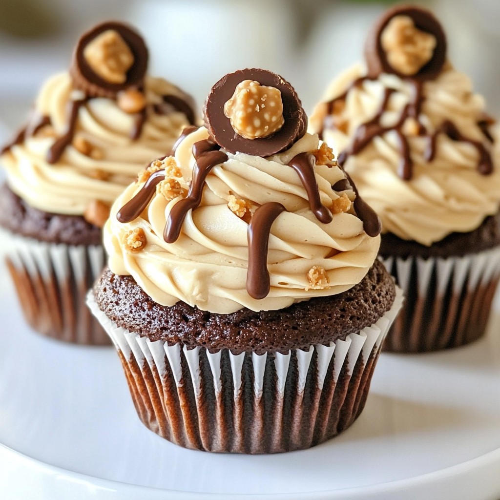 Chocolate Peanut Butter Cupcakes Simple and Delicious
