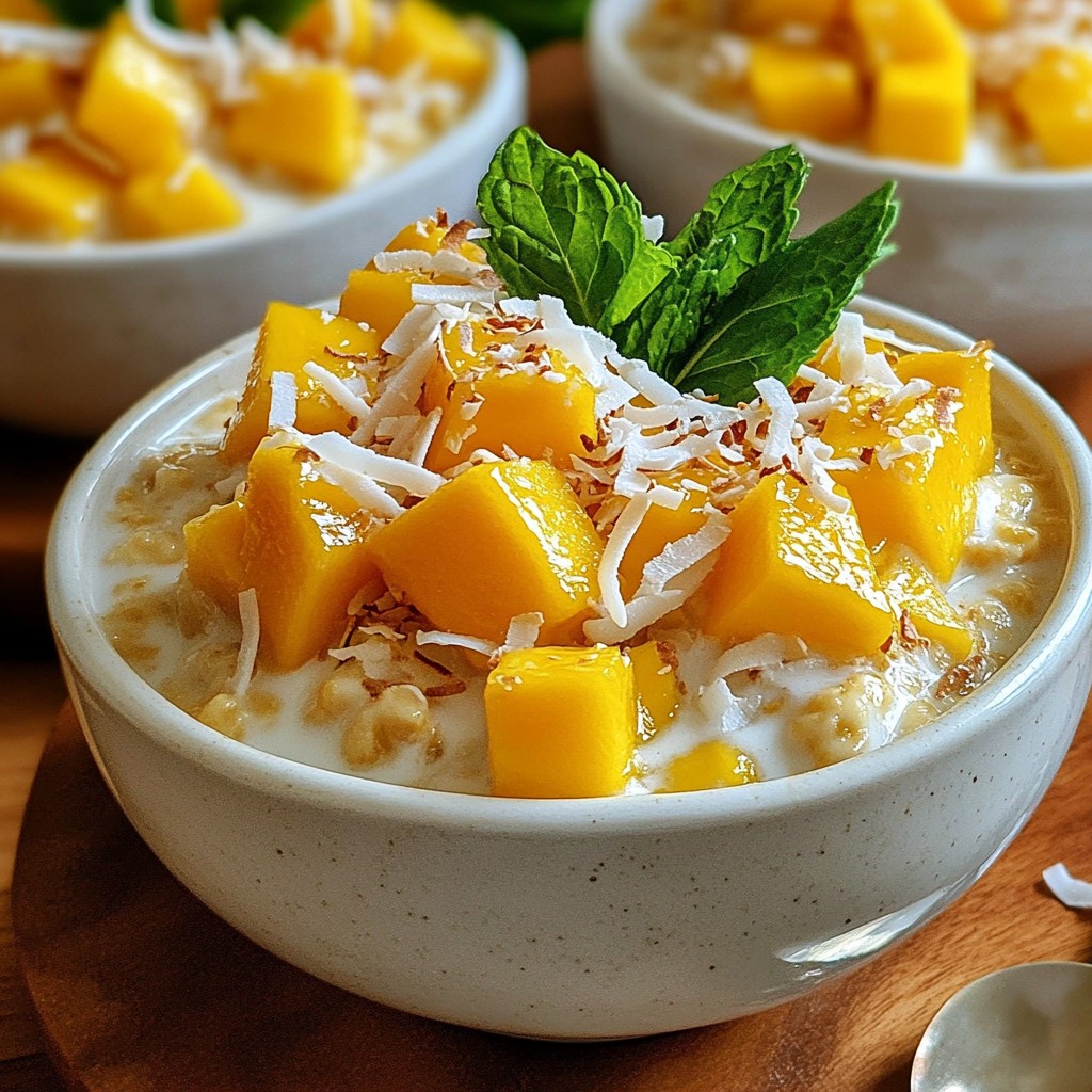 Mango Coconut Overnight Oats Easy Healthy Breakfast