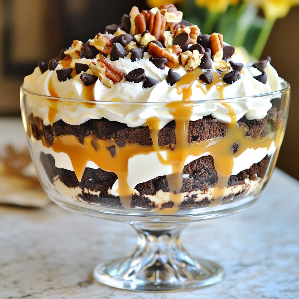 Chocolate Caramel Brownie Trifle Decadent Dessert Delight