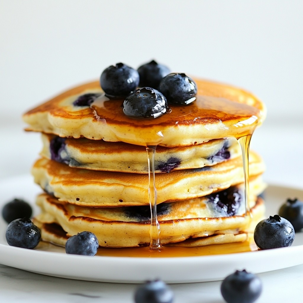 Greek Yogurt Blueberry Pancakes Fluffy and Delicious