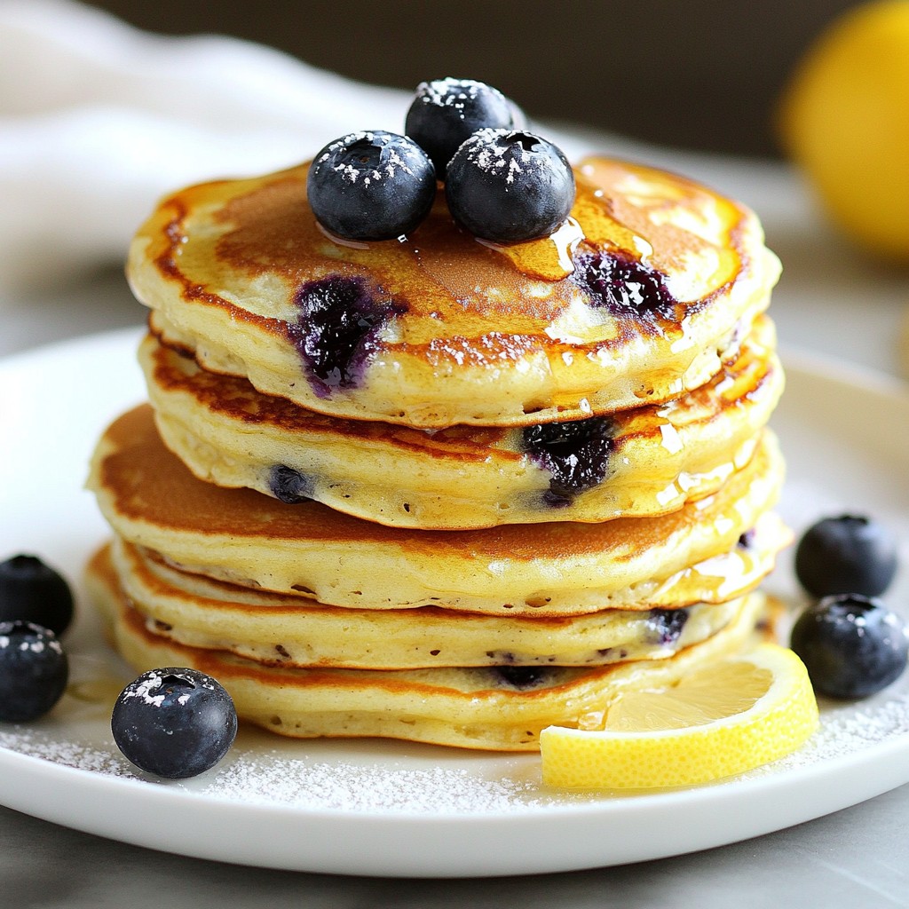 Lemon Blueberry Ricotta Pancakes Light and Fluffy Treat
