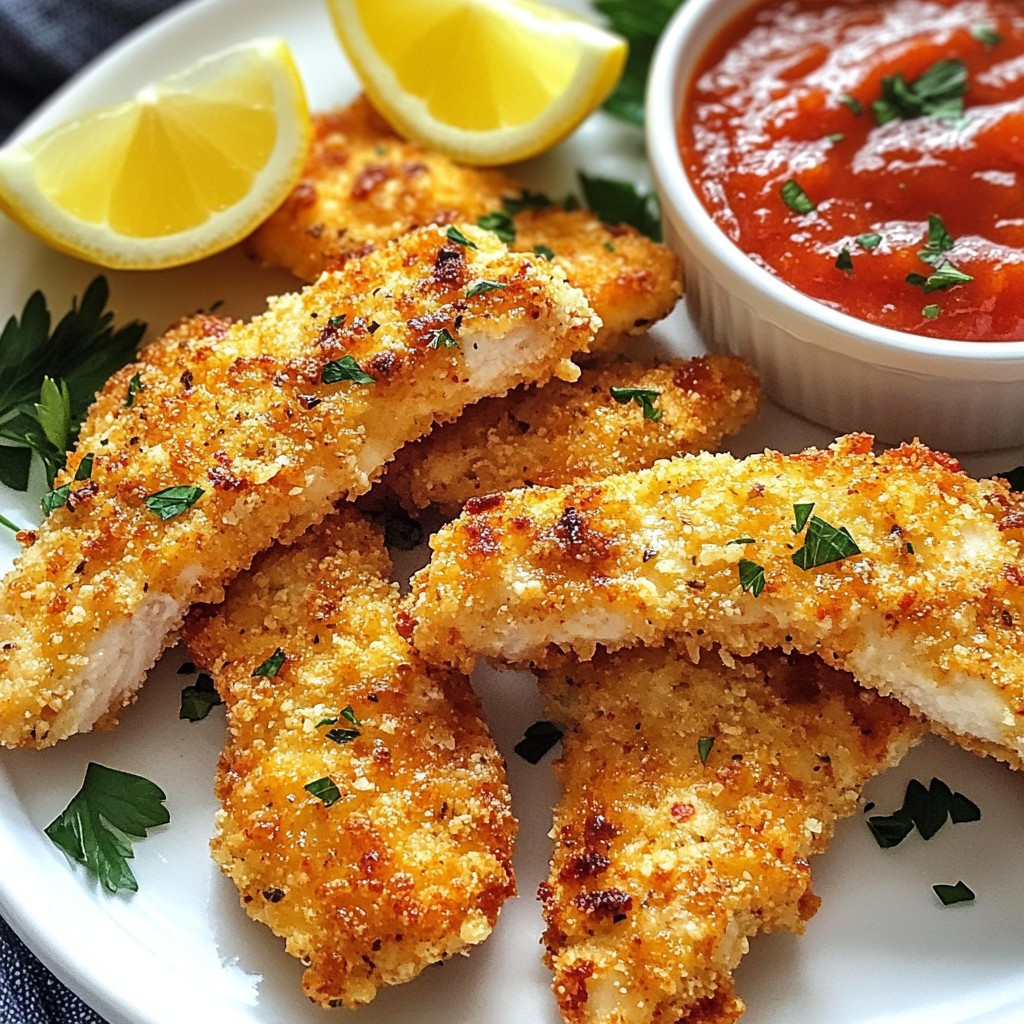 Parmesan Crusted Chicken Tenders Crispy and Simple Dish