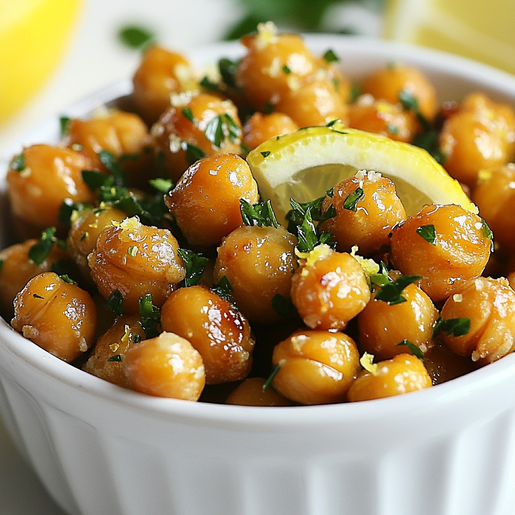 Lemon Garlic Roasted Chickpeas Flavorful Crunchy Snack