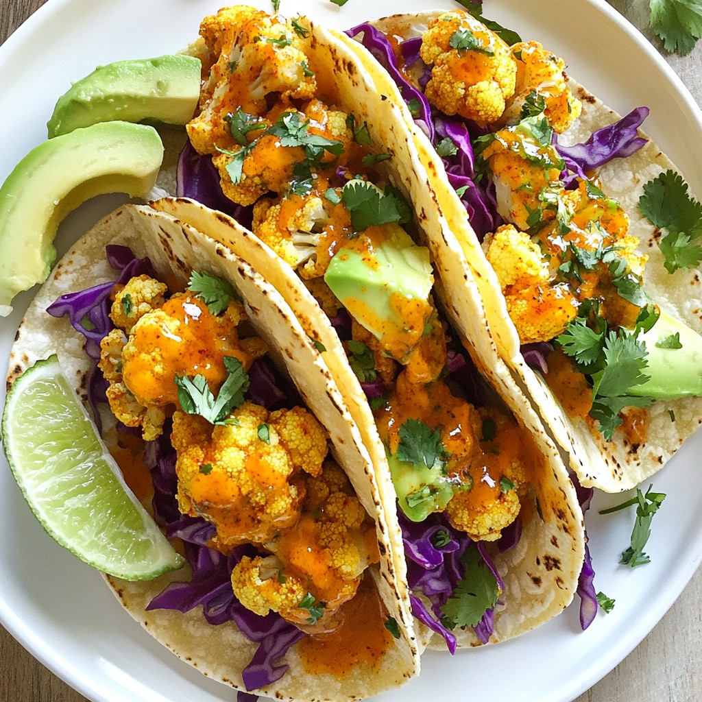 Spicy Buffalo Cauliflower Tacos zesty and savory treat
