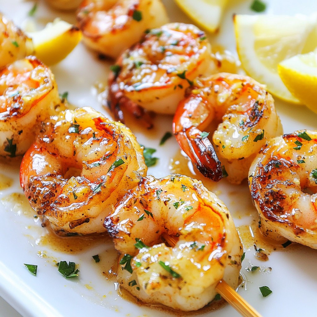 Lemon Garlic Shrimp Skewers Flavorful Grilling Delight