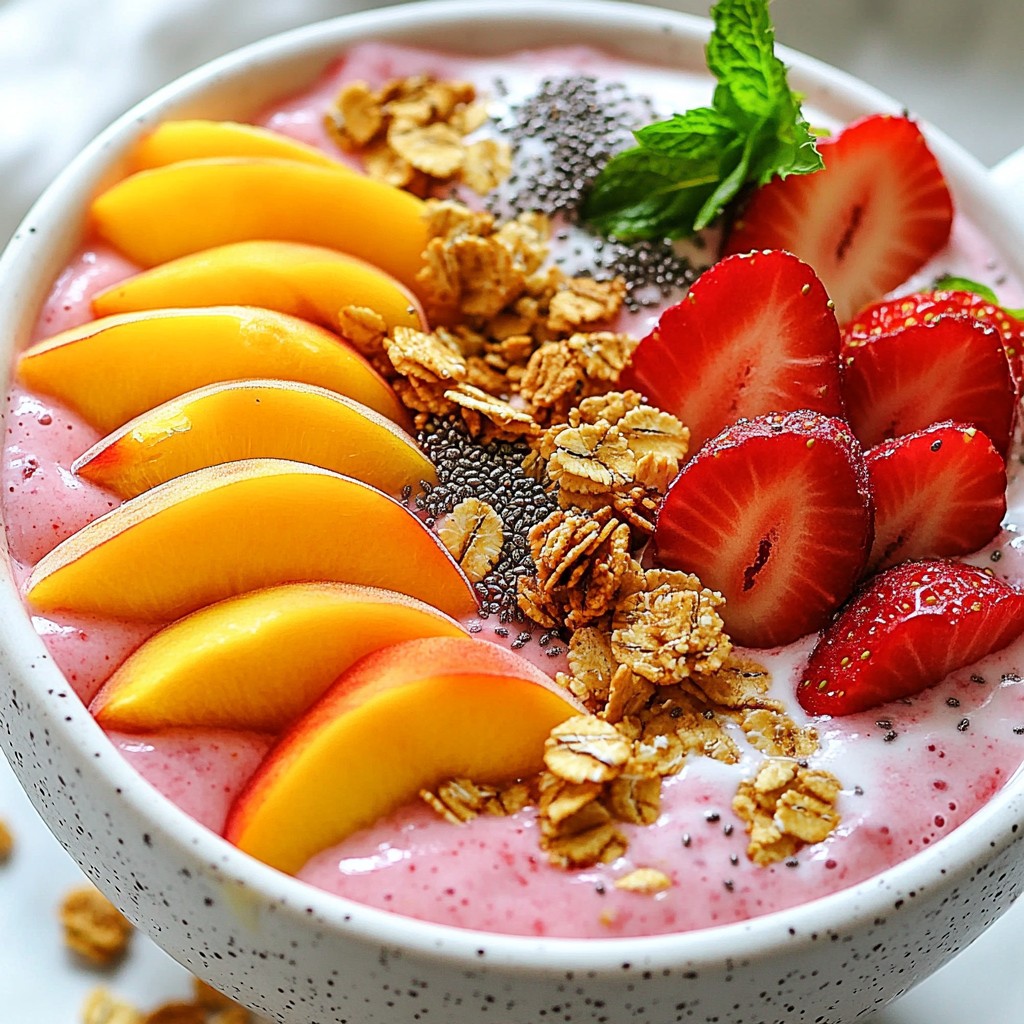 Strawberry Peach Smoothie Bowl Fresh and Creamy Treat