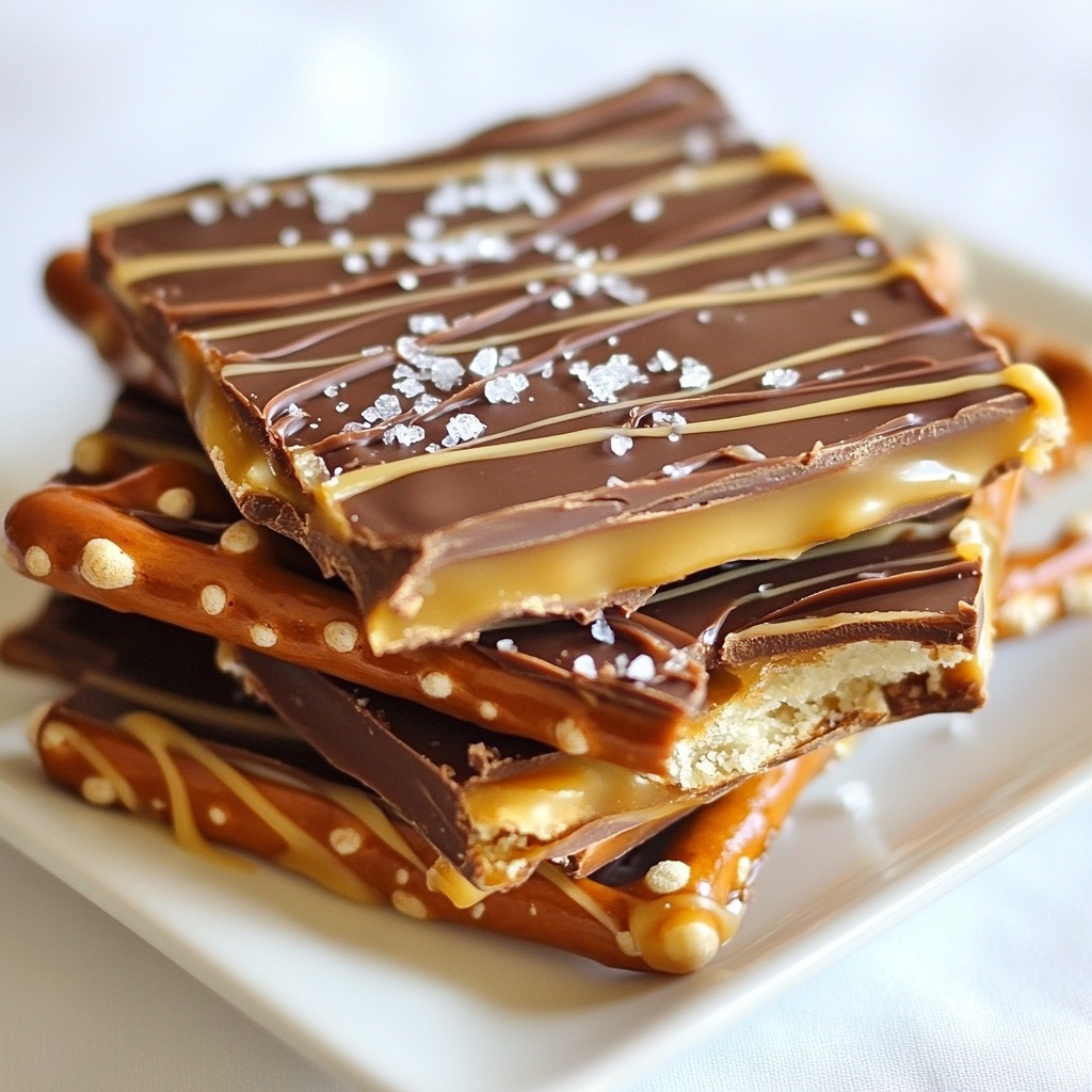 Chocolate Caramel Pretzel Bark Irresistible Treat