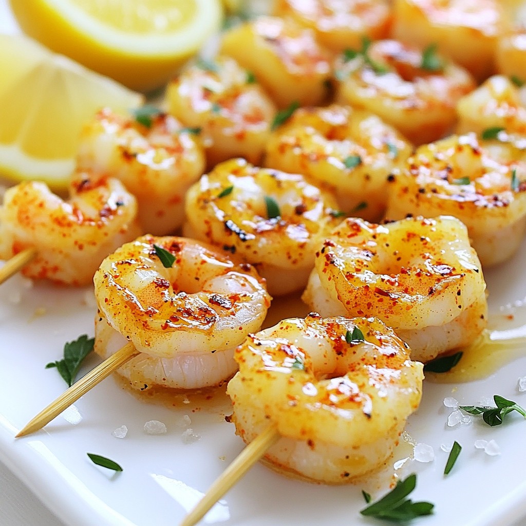Lemon Garlic Shrimp Skewers Simple and Tasty Recipe