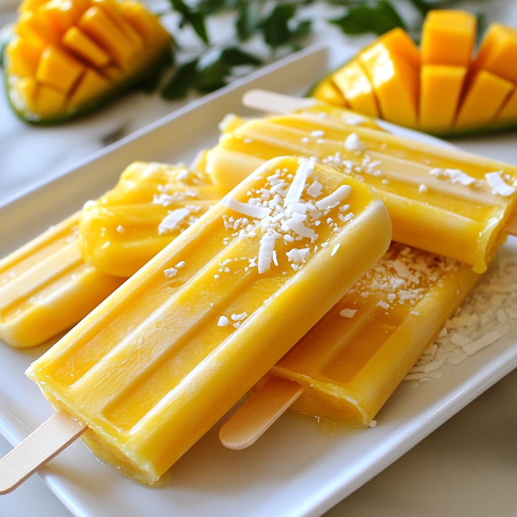 Mango Coconut Popsicles Refreshing Summer Treat