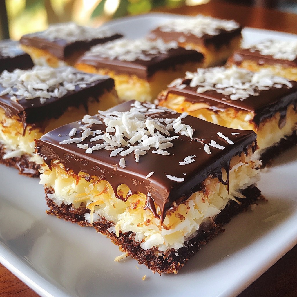 Chocolate Covered Coconut Bars Easy No-Bake Recipe