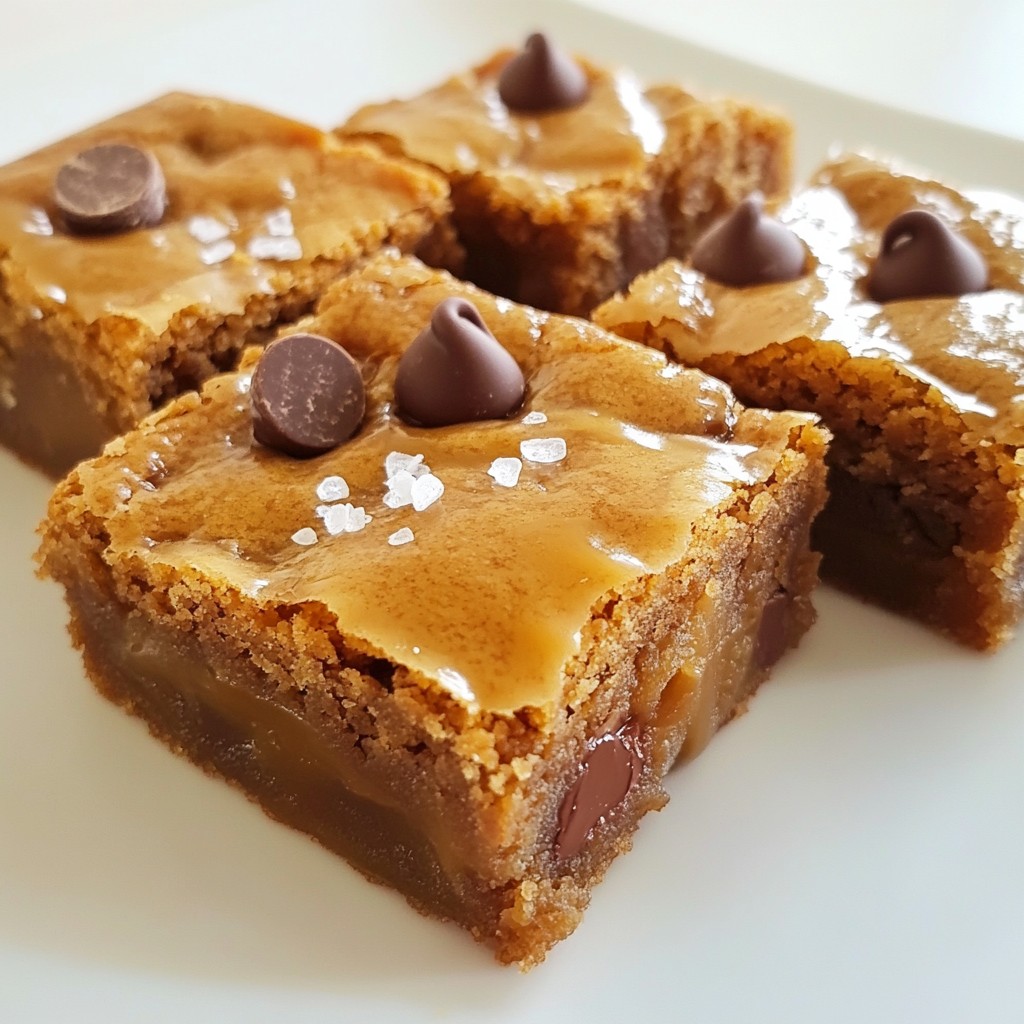 Caramel Chocolate Chip Blondies Decadent Sweet Treat