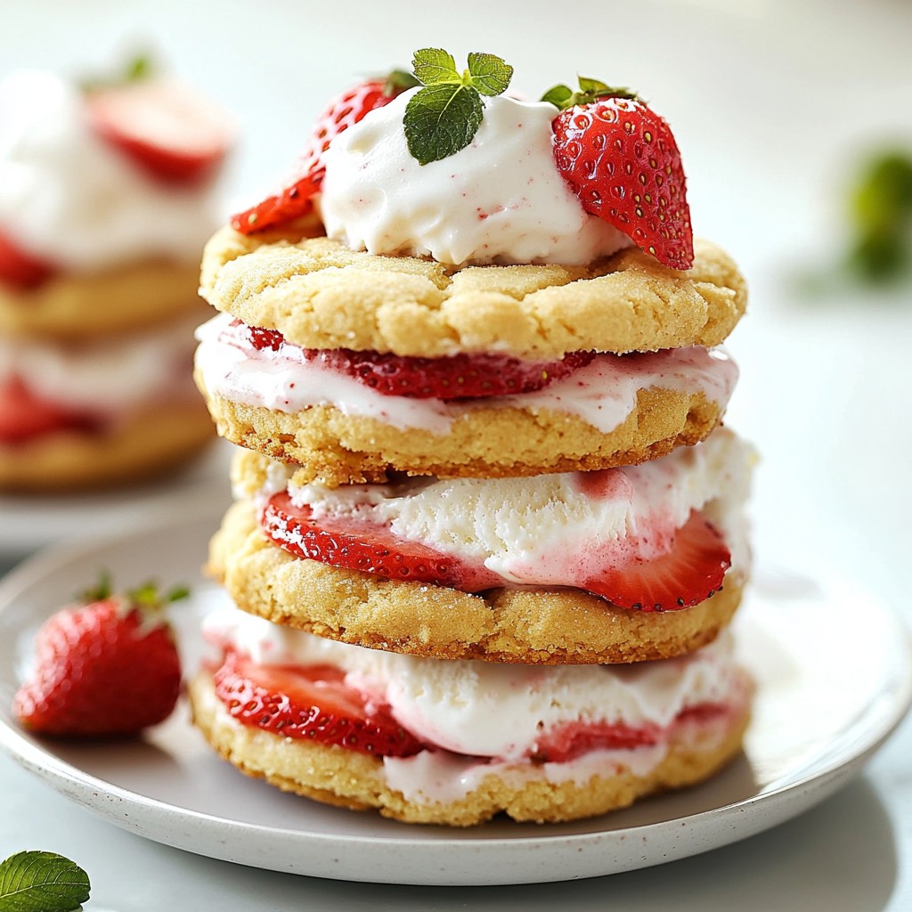 Strawberry Shortcake Ice Cream Sandwiches Delightful Treat