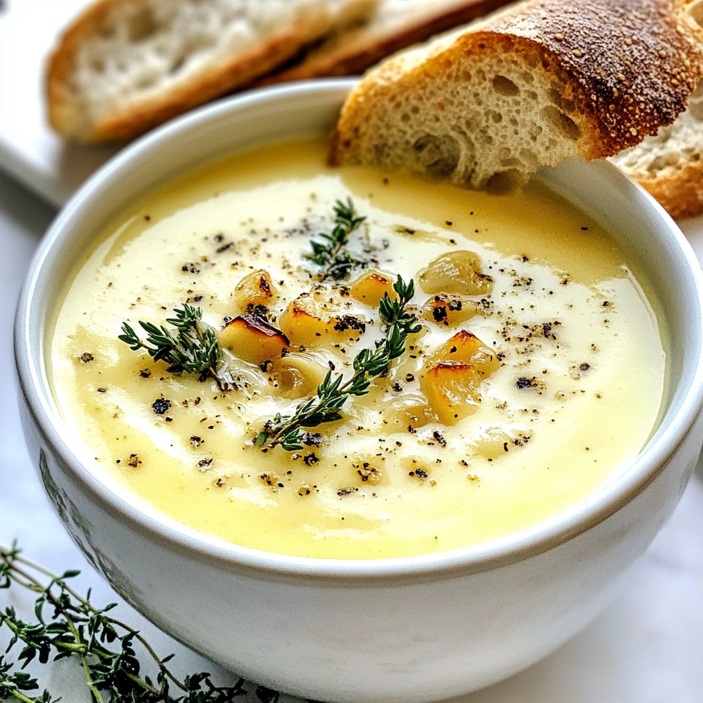 Creamy Roasted Garlic Soup Comforting and Simple Dish