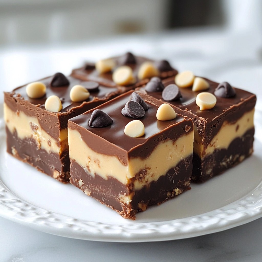 Triple Chocolate Peanut Butter Fudge Decadent Treat