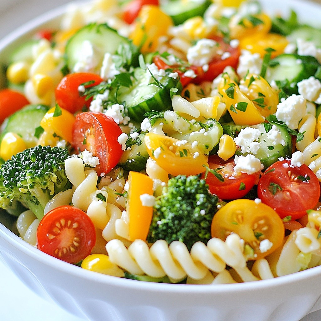 Rainbow Veggie Pasta Salad Fresh and Flavorful Dish