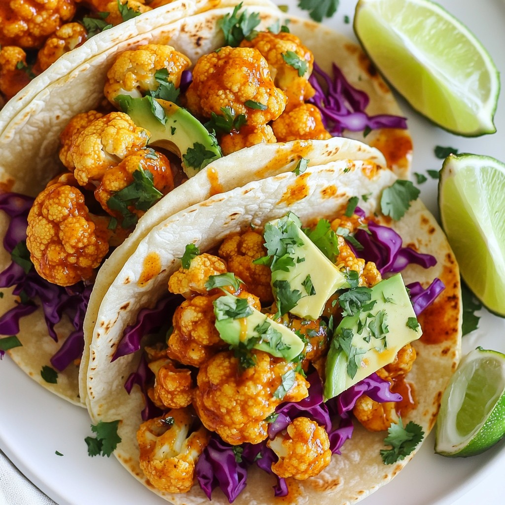 Spicy Buffalo Cauliflower Tacos Deliciously Spicy Meal