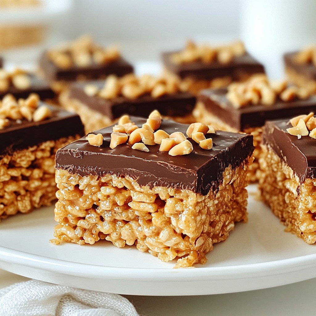 Chocolate Peanut Butter Rice Krispie Treats Delight