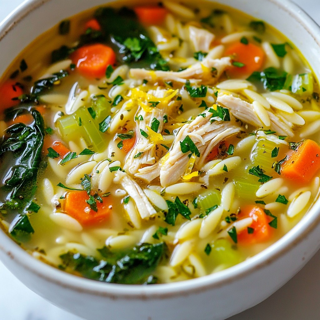 Garlic Herb Chicken Orzo Soup Comforting and Delicious