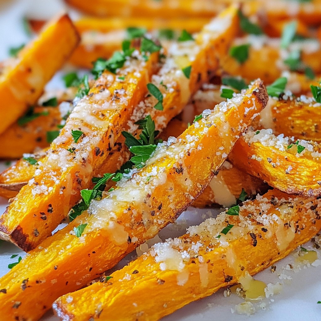 Garlic Parmesan Sweet Potato Fries Crunchy Delight