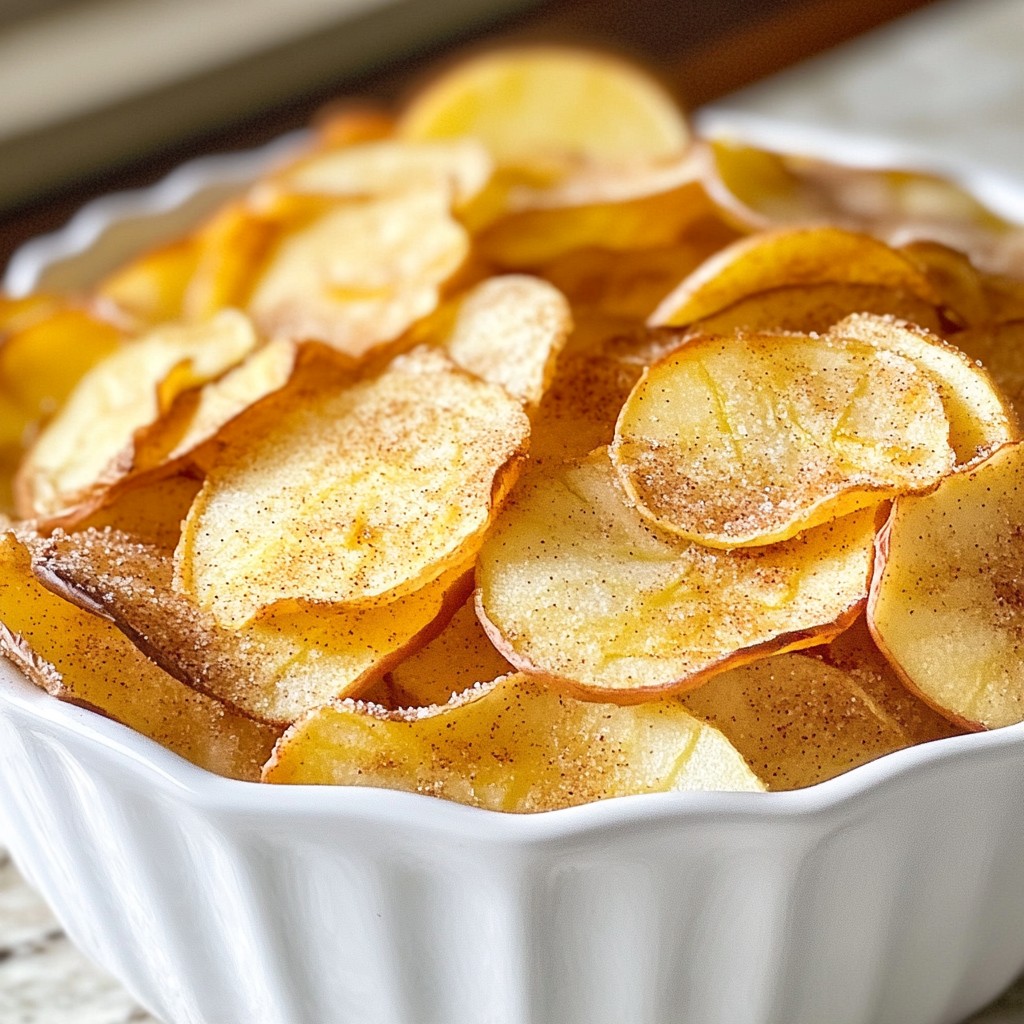 Cinnamon Sugar Baked Apple Chips Crunchy and Tasty