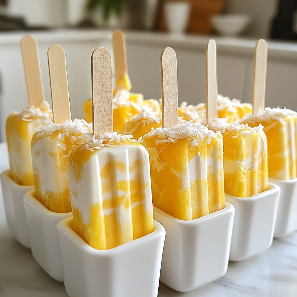 Mango Coconut Popsicles Creamy Frozen Delight