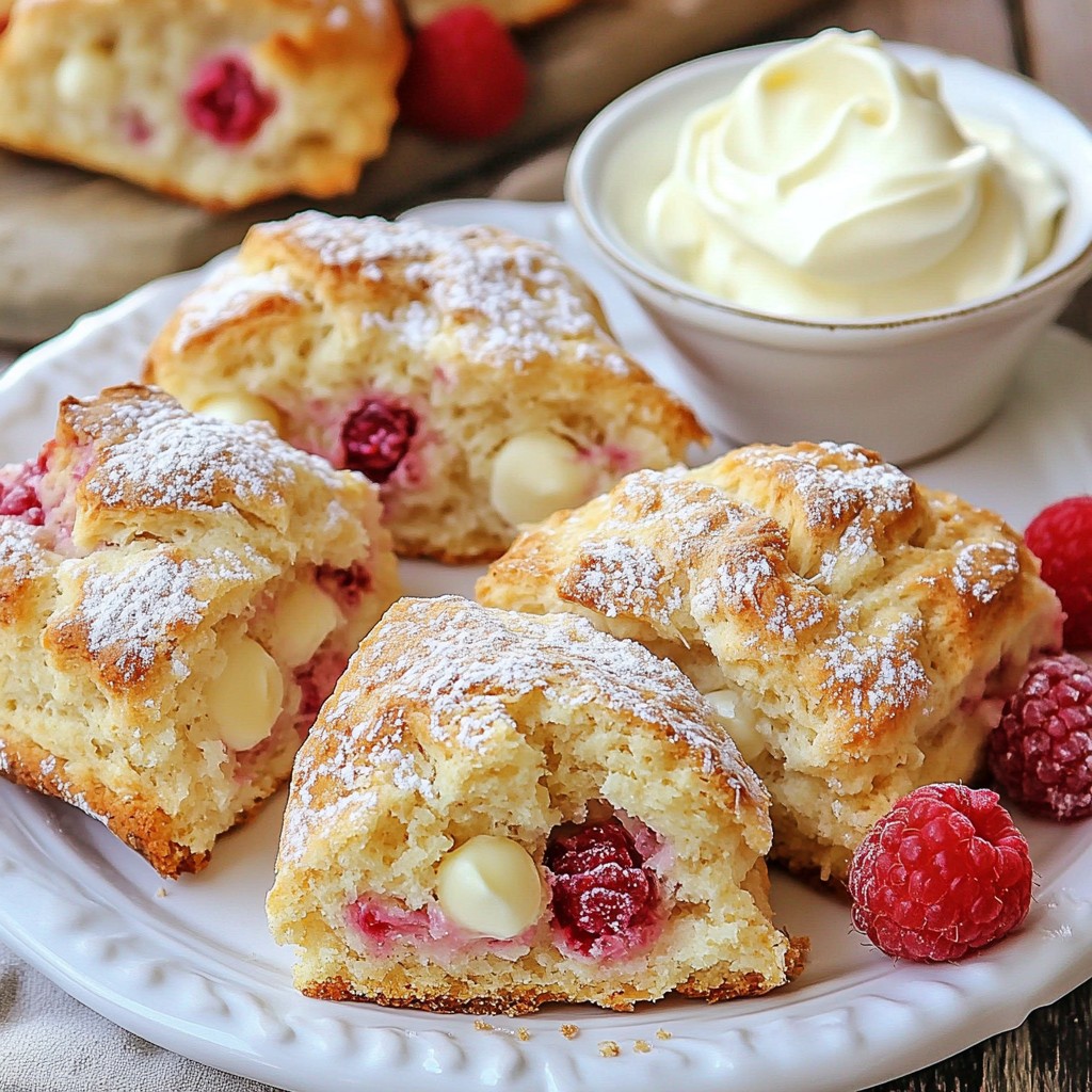 Raspberry White Chocolate Scones Easy and Delicious Recipe