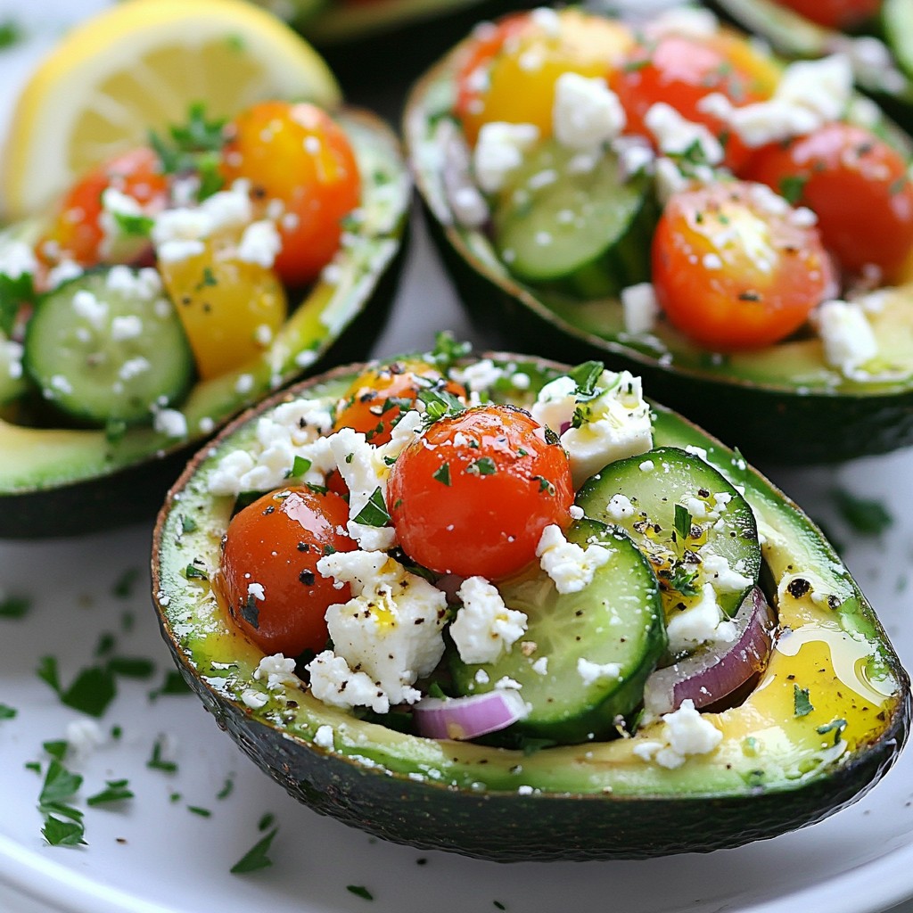 Greek Salad Stuffed Avocado Easy and Healthy Recipe